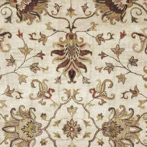HomeRoots 8' Hand-Tufted Wool Floral Medallion Area Rug in Champagne, Red & Brown for Timeless Elegance 8' X 11' 375532