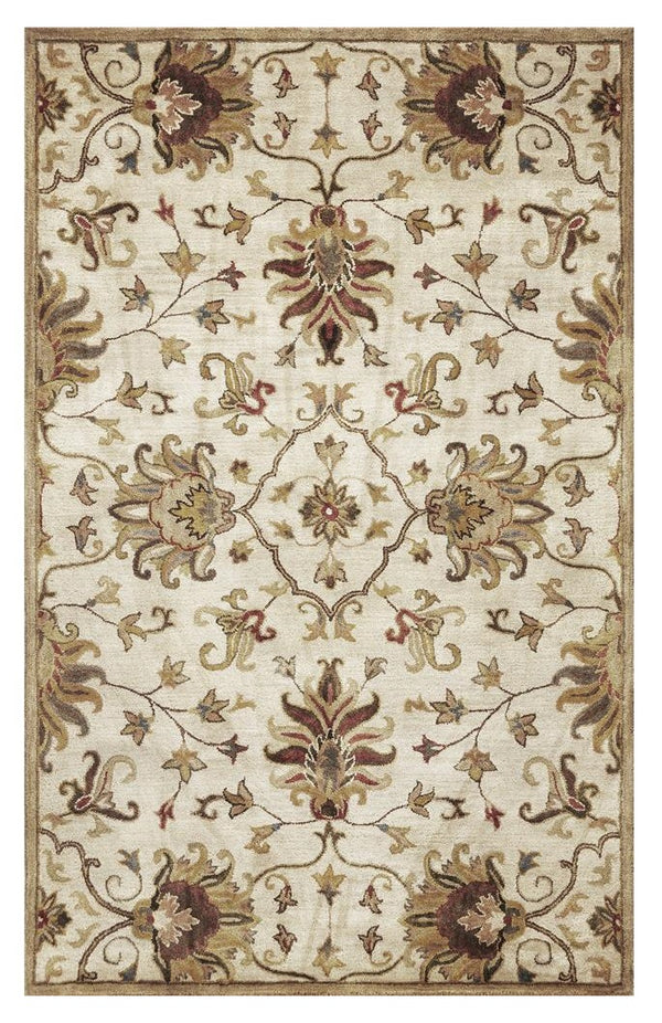 Homeroots 96 X 126 Champagne Wool Rug  Wool 375532