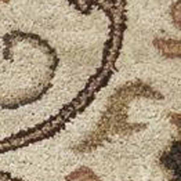 Homeroots 9' X 13' Beige Blue And Ivory Wool Floral Vines Hand Tufted Area Rug  Wool 375533