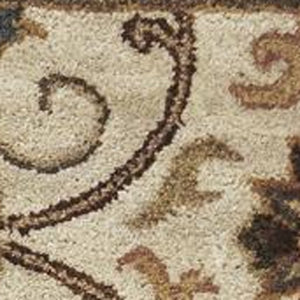 Homeroots 9' X 13' Beige Blue And Ivory Wool Floral Vines Hand Tufted Area Rug  Wool 375533