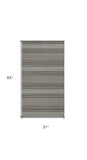 Homeroots 3' X 8' Gray Southwestern Indoor Outdoor Area Rug  Polypropylene 375546