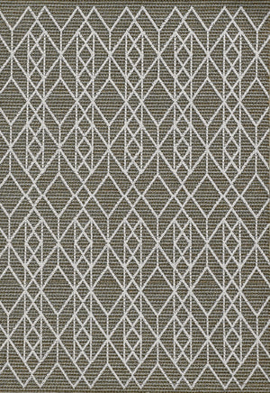Homeroots 7' X 9' Gray Geometric Indoor Outdoor Area Rug  Polypropylene 375555
