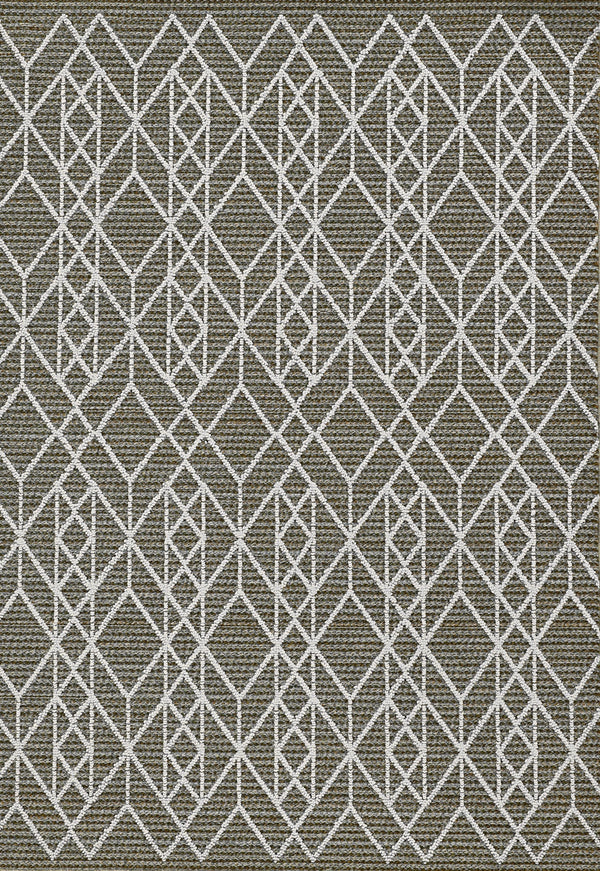 Homeroots 8' X 10' Gray Geometric Indoor Outdoor Area Rug  Polypropylene 375556