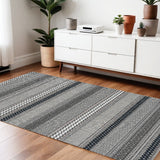 Homeroots 4' X 6' Taupe Striped Area Rug  Polypropylene 375571