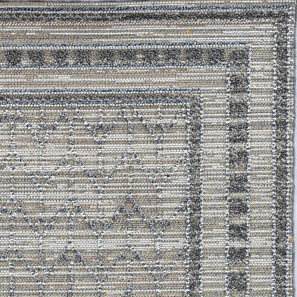 Homeroots 5' X 8' Gray Striped Indoor Outdoor Area Rug  Polypropylene 375578