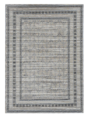 Homeroots 5' X 8' Gray Striped Indoor Outdoor Area Rug  Polypropylene 375578