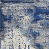 Homeroots 3' X 5' Ice Blue Abstract Brushstrokes Area Rug  Polypropylene 375582