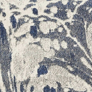 HomeRoots 5' Blue-Gray and Ivory Abstract Area Rug – Modern Style, Soft Texture, Durable for High-Traffic Areas 5' X 8' 375587