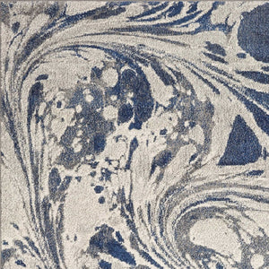 HomeRoots 7' Blue Gray and Ivory Abstract Area Rug – Durable, Stain-Resistant Design for Modern Living Spaces 7' X 9' 375588