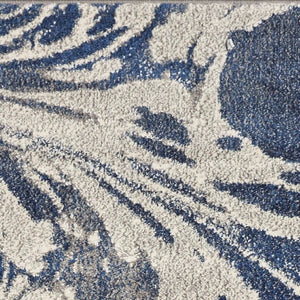 HomeRoots 7' Blue Gray and Ivory Abstract Area Rug – Durable, Stain-Resistant Design for Modern Living Spaces 7' X 9' 375588