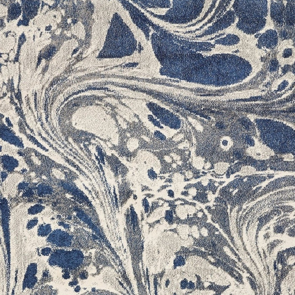 HomeRoots 7' Blue Gray and Ivory Abstract Area Rug – Durable, Stain-Resistant Design for Modern Living Spaces 7' X 9' 375588