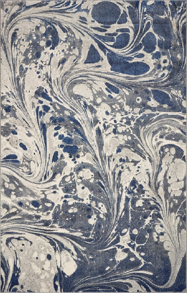 HomeRoots 8' Blue-Gray and Ivory Abstract Area Rug - Modern Art Design for Stylish Living Spaces and Comfort 8' X 10' 375589