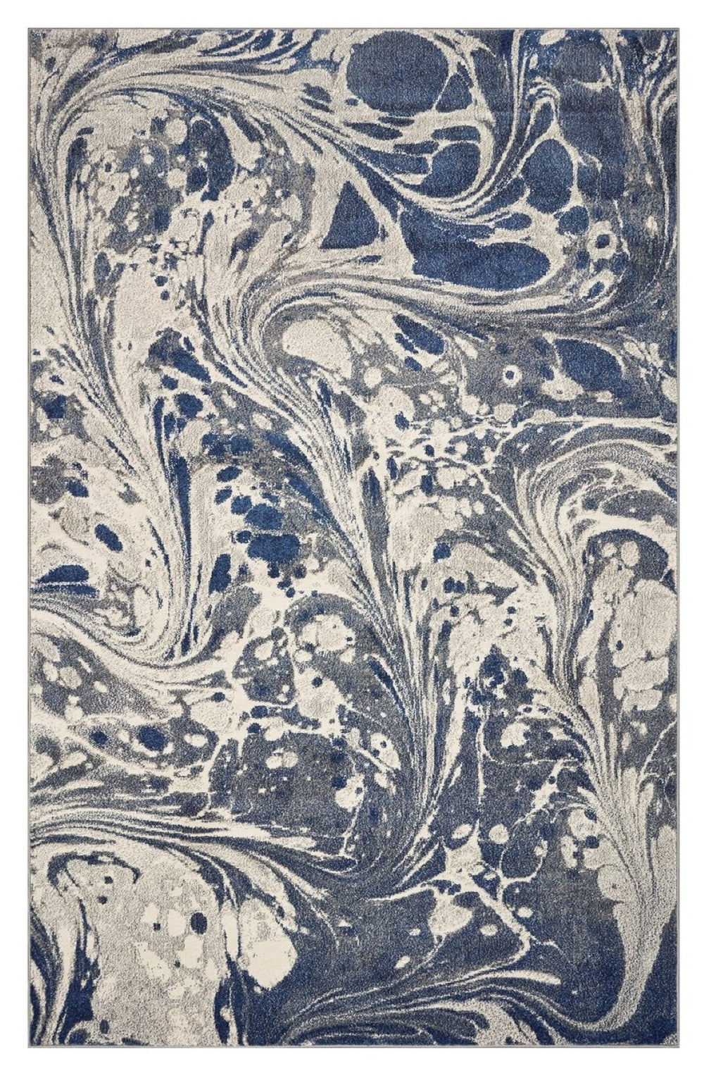 HomeRoots 8' Blue-Gray and Ivory Abstract Area Rug - Modern Art Design for Stylish Living Spaces and Comfort 8' X 10' 375589