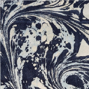 HomeRoots 5' Blue and Ivory Abstract Area Rug - Contemporary Design, Plush Comfort, Stain Resistant, Family-Friendly 5' X 7' 375591