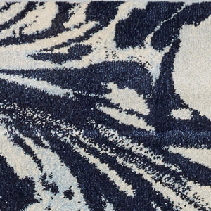 HomeRoots 5' Blue and Ivory Abstract Area Rug - Contemporary Design, Plush Comfort, Stain Resistant, Family-Friendly 5' X 7' 375591