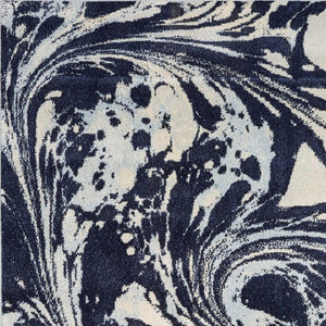 HomeRoots 5' Blue and Ivory Abstract Area Rug - Contemporary Design, Plush Comfort, Stain Resistant, Family-Friendly 7' X 10' 375592