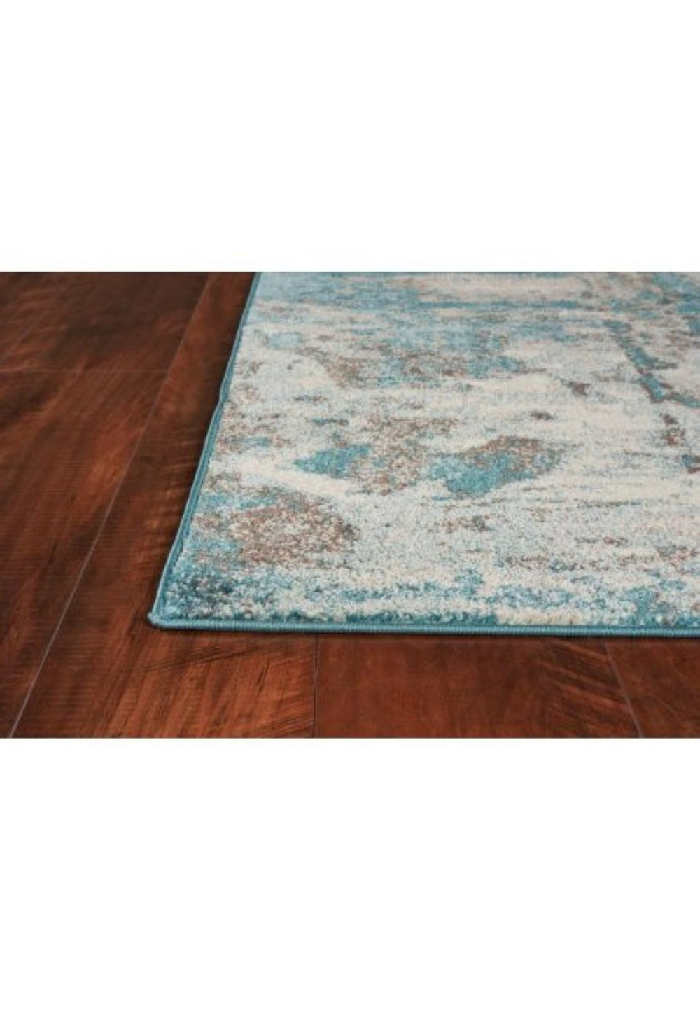 HomeRoots 8' Abstract Watercolor Indoor Area Rug - Soft Ivory and Teal Design for Modern Living Spaces 8' X 10' 375597