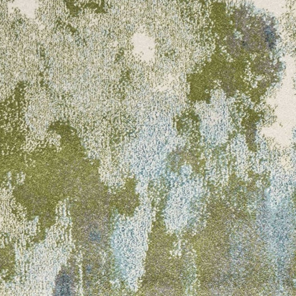 HomeRoots 5' Modern Abstract Area Rug in Teal, Gray, and Green - Durable & Stylish for High-Traffic Spaces 7' X 10' 375600