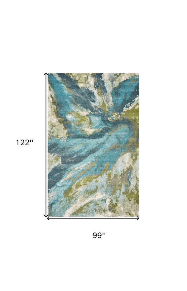 HomeRoots 8' Multicoloured Shag Area Rug - Plush Comfort and Contemporary Style for Living Spaces and Bedrooms 8' X 10' 375601