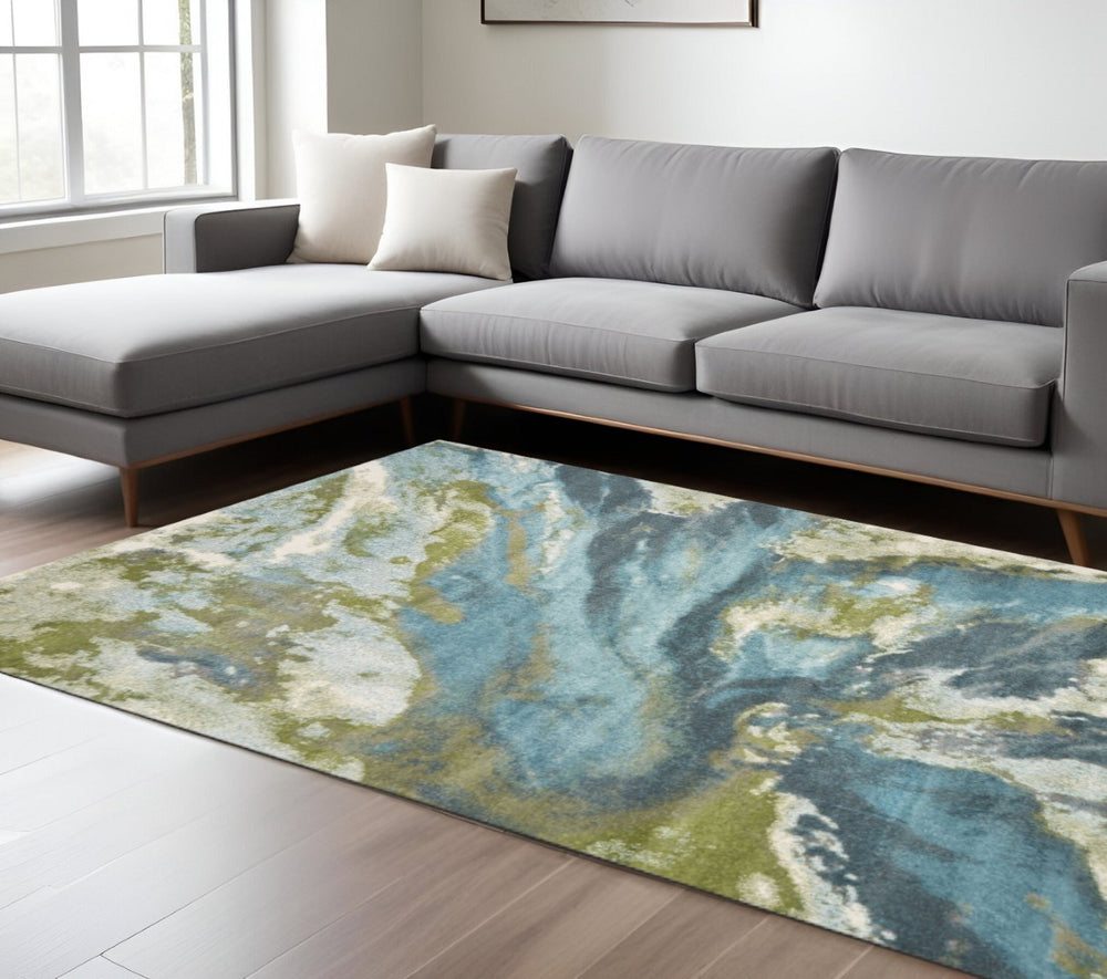 HomeRoots 8' Multicoloured Shag Area Rug - Plush Comfort and Contemporary Style for Living Spaces and Bedrooms 8' X 10' 375601