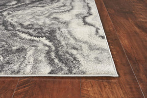 HomeRoots 5' Gray and Ivory Abstract Area Rug - Modern Design for Style, Comfort, and Noise Reduction in Any Room 5' X 8' 375603