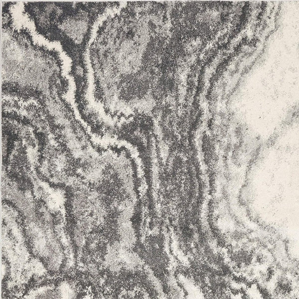 HomeRoots 5' Gray and Ivory Abstract Area Rug - Modern Design for Style, Comfort, and Noise Reduction in Any Room 5' X 8' 375603
