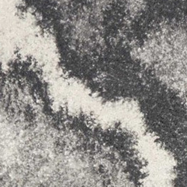 HomeRoots 7' Gray and Ivory Abstract Area Rug - Contemporary Marble Design, Durable, Stain-Resistant, Ideal for Homes 7' X 9' 375604