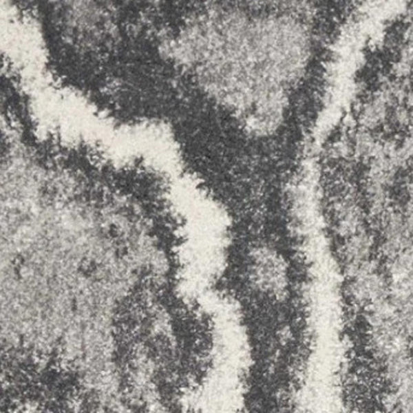 HomeRoots 8' Gray and Ivory Abstract Area Rug - Modern Design, Soft Pile, Durable for High-Traffic Spaces 8' X 10' 375605