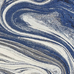 HomeRoots 5' Blue and Beige Abstract Area Rug - Modern Design, Soft & Durable for Living Spaces or Bedrooms 5' X 7' 375607