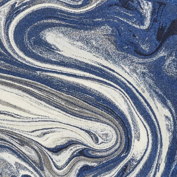 HomeRoots 5' Blue and Beige Abstract Area Rug - Modern Design, Soft & Durable for Living Spaces or Bedrooms 5' X 7' 375607