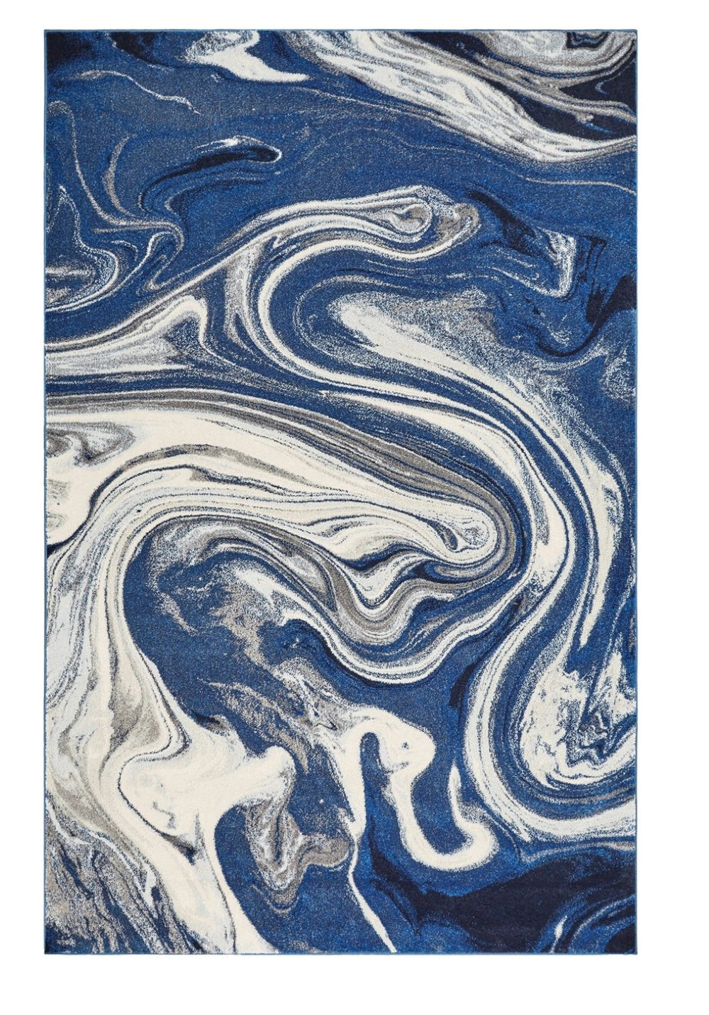 HomeRoots 8' Blue and Beige Abstract Shag Area Rug - Plush Comfort, Modern Design for Living Spaces & More 8' X 10' 375609