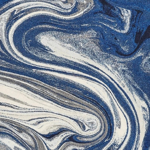 HomeRoots 8' Blue and Beige Abstract Shag Area Rug - Plush Comfort, Modern Design for Living Spaces & More 8' X 10' 375609