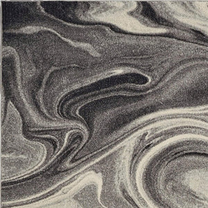 HomeRoots 5' Ivory Black and Gray Abstract Area Rug – Stylish, Durable, Stain-Resistant for Modern Homes 5' X 8' 375611