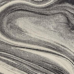 HomeRoots 5' Ivory Black and Gray Abstract Area Rug – Stylish, Durable, Stain-Resistant for Modern Homes 5' X 8' 375611