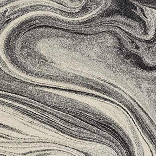 HomeRoots 5' Ivory Black and Gray Abstract Area Rug – Stylish, Durable, Stain-Resistant for Modern Homes 5' X 8' 375611