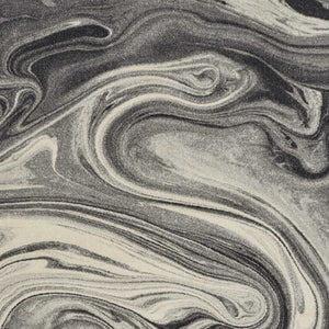 HomeRoots 7' Abstract Shag Area Rug in Ivory, Black, and Gray - Modern Comfort for High-Traffic Spaces 7' X 9' 375612