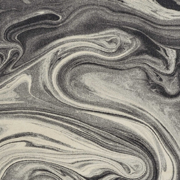 HomeRoots 7' Abstract Shag Area Rug in Ivory, Black, and Gray - Modern Comfort for High-Traffic Spaces 7' X 9' 375612
