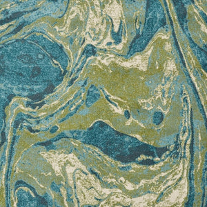 HomeRoots 8' Abstract Teal and Beige Shag Area Rug - Plush, Modern Design for Comfort and Style in Any Space 8' X 10' 375617