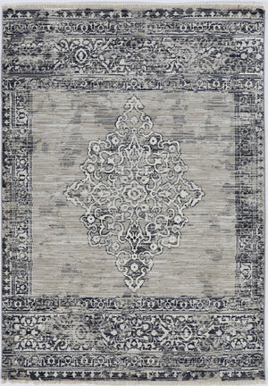 Homeroots 4' X 6' Charcoal And Gray Medallion Area Rug  Polypropylene 375619