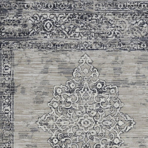 Homeroots 4' X 6' Charcoal And Gray Medallion Area Rug  Polypropylene 375619