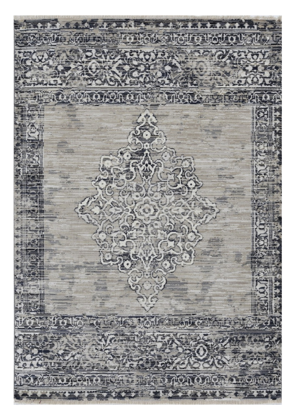 Homeroots 5' X 8' Charcoal And Gray Medallion Area Rug  Polypropylene 375620