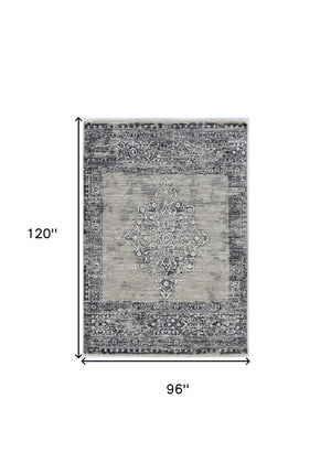 Homeroots 8' X 10' Sand And Charcoal Diamond Area Rug  Polypropylene 375622