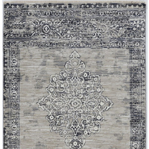 Homeroots 8' X 10' Sand And Charcoal Diamond Area Rug  Polypropylene 375622