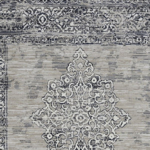Homeroots 9' X 12' Charcoal And Gray Medallion Area Rug  Polypropylene 375623