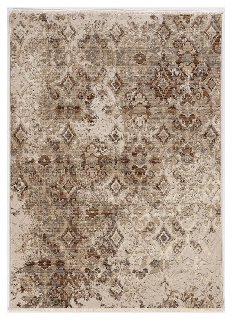 Homeroots 8' X 10' Ivory Sand And Rust Oriental Area Rug  Polypropylene 375646
