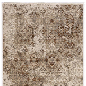 Homeroots 8' X 10' Ivory Sand And Rust Oriental Area Rug  Polypropylene 375646