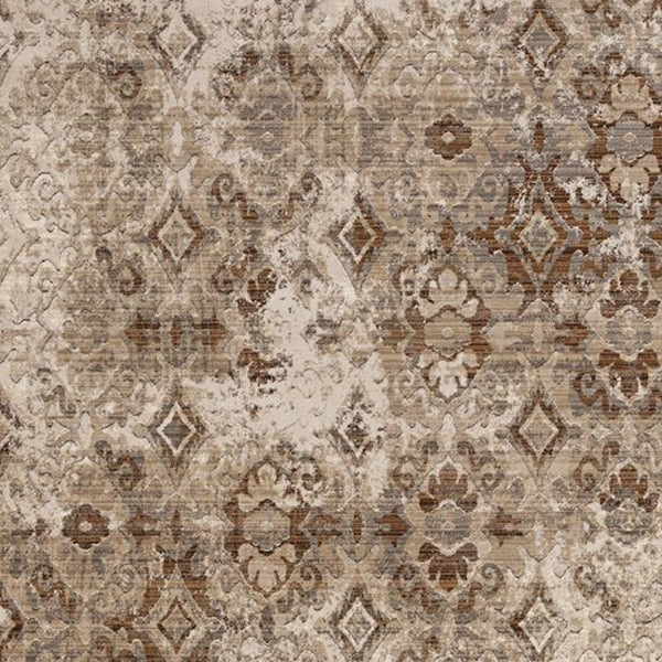 Homeroots 9' X 12' Ivory Sand And Rust Oriental Area Rug  Polypropylene 375647