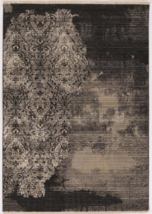 Homeroots 4' X 6' Taupe And Black Abstract Area Rug  Polypropylene 375655
