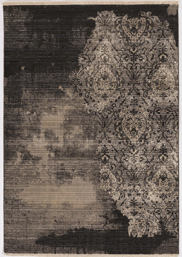 Homeroots 4' X 6' Taupe And Black Abstract Area Rug  Polypropylene 375655