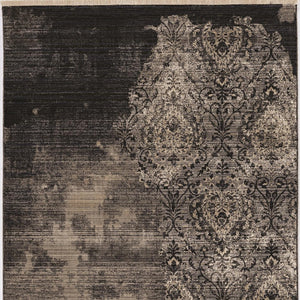 Homeroots 5' X 8' Taupe And Black Abstract Area Rug  Polypropylene 375656